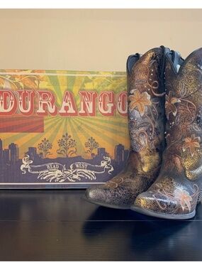 Durango Crush Boots Brown Gold 7 Medium NWT